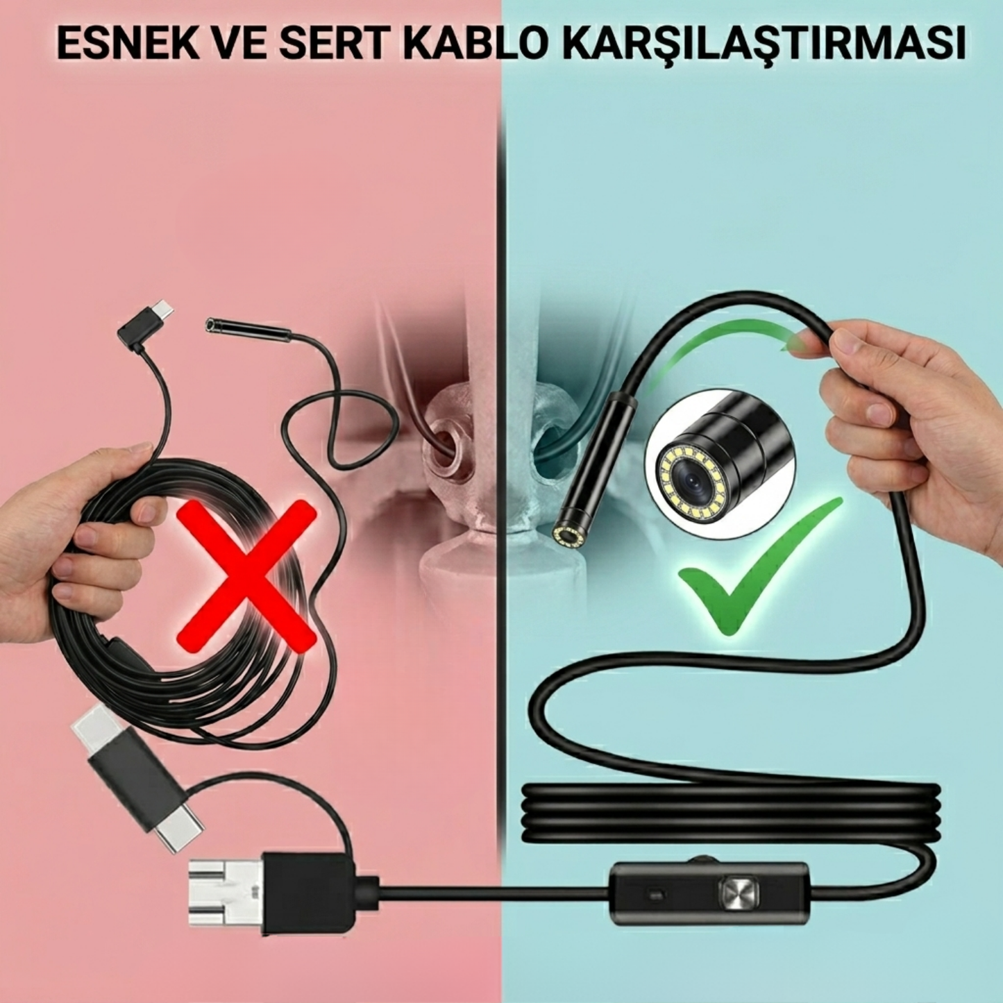 HD Endoskop Kamera: Dayanıklı ve Yüksek Çözünürlüklü İnceleme Kamerası