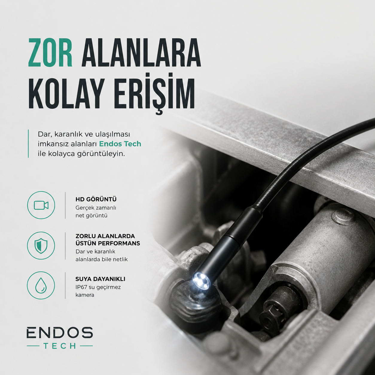 HD EndosTech Kamera: iPhone Ve Android Uyumlu İnceleme Kamerası