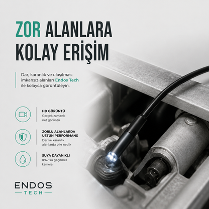 HD EndosTech Kamera: iPhone Ve Android Uyumlu İnceleme Kamerası