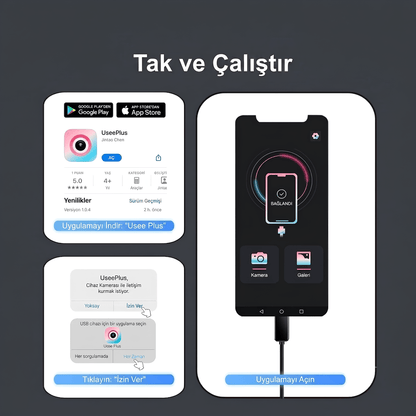 HD EndosTech Kamera: iPhone Ve Android Uyumlu İnceleme Kamerası
